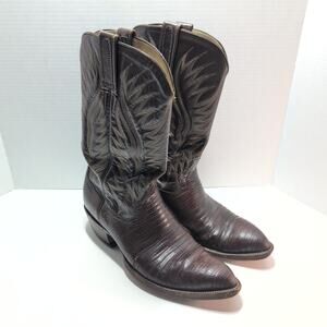 DAN POST Vtg Lizard Skin Leather Western Cowboy Riding Work Boots Men's10.5D
